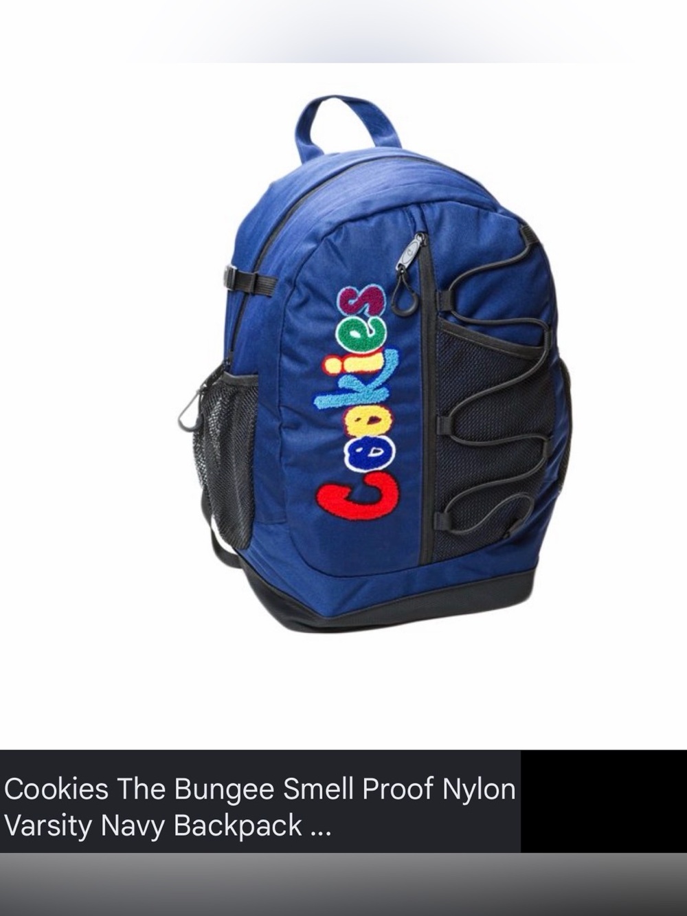 Cookies Bungee Smell Proof Backpack – Large Backpack for Men/Women Navy Multi
